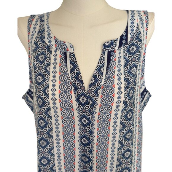 Sanctuary V-Neck Sleeveless Split Back Button Up Top Blouse Women's Sz L - Picture 8 of 11